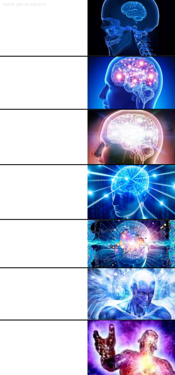 Plantilla de meme 7-Tier Expanding Brain