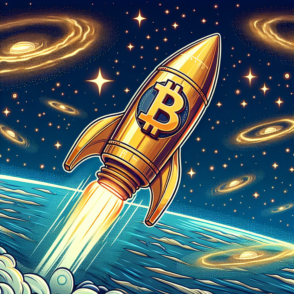 Template meme a Bitcoin Rocket with universe background