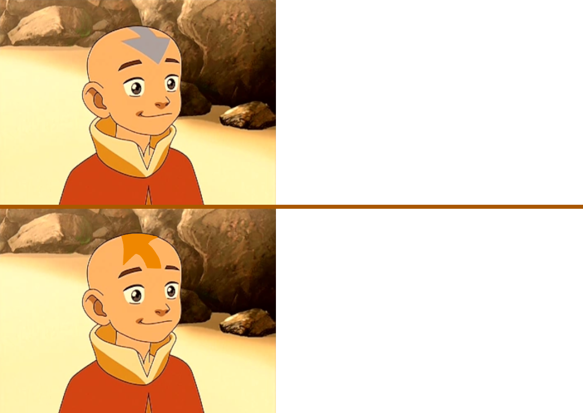 Plantilla de meme Aang Reddit template