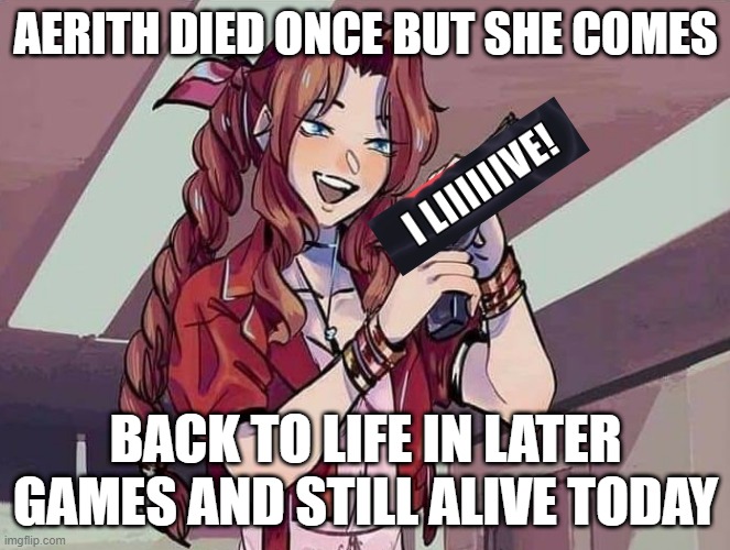 Plantilla de meme aerith lives