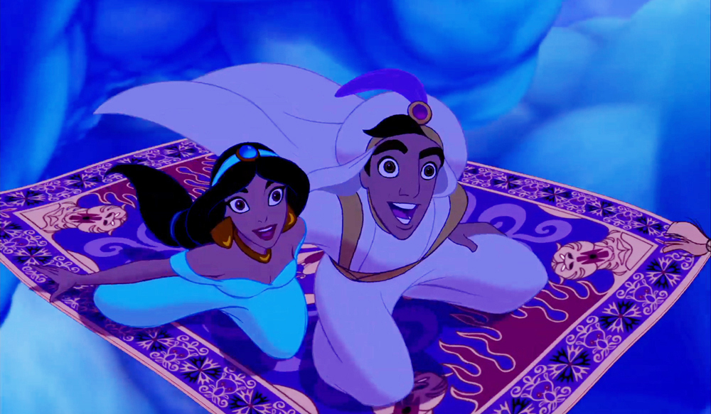 Template meme Aladdin and Jasmine carpet ride