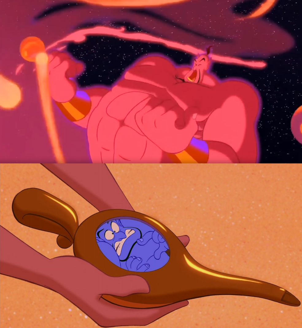 Template meme Aladdin Genie Phenomenal Cosmic Power Itty Bitty Living Space