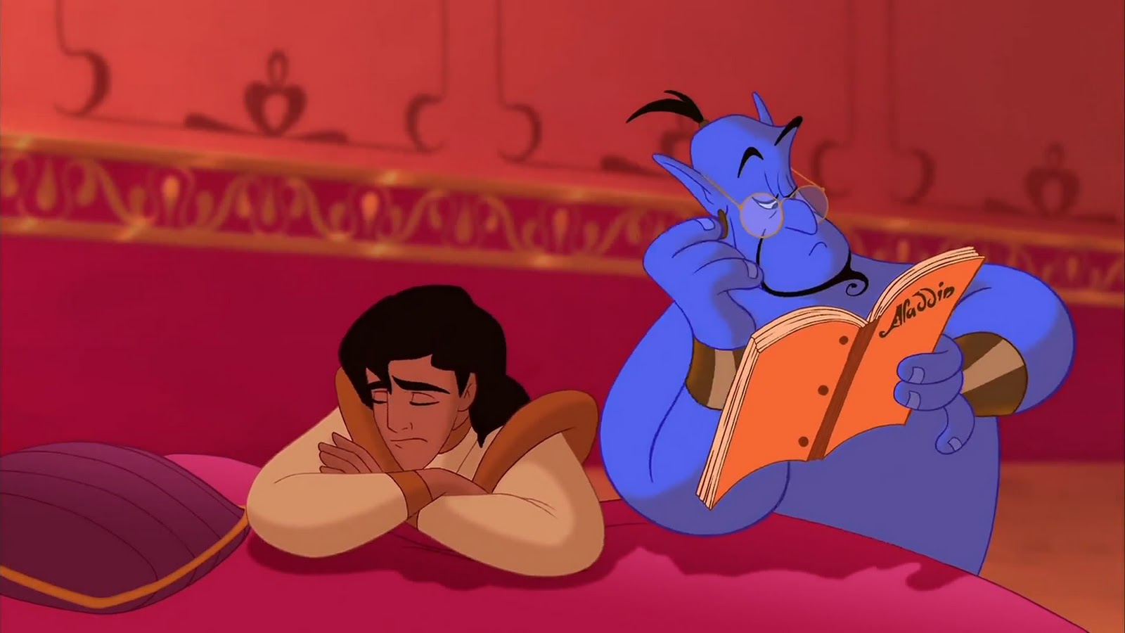 Template meme Aladdin Genie Reading Script