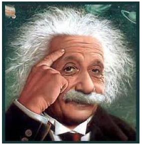 Plantilla de meme Albert Einstein points at head