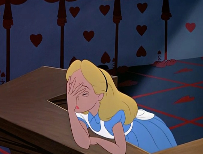 Template meme Alice in Wonderland Face Palm Facepalm