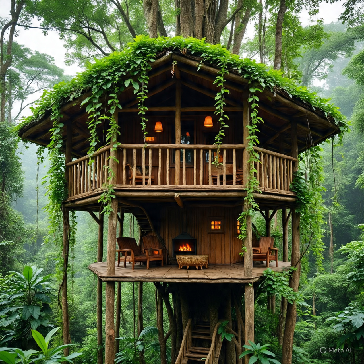 Plantilla de meme Amazon Rainforest Treehouse