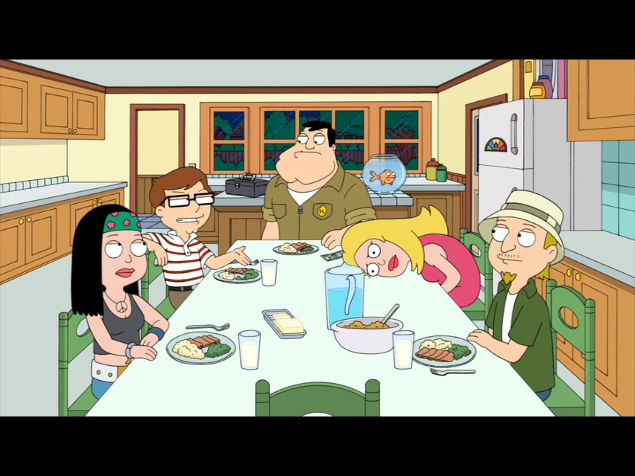 Plantilla de meme American Dad; Smith Family Dinner