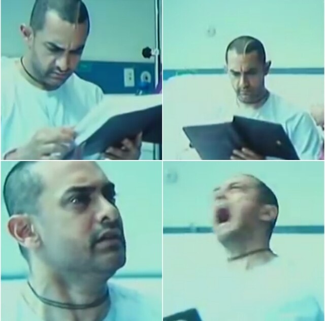 Template meme Amir Khan Ghajini - Shouting at Hospital