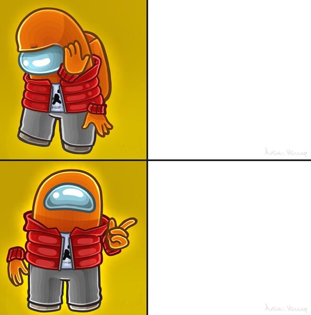 Template meme Among us Drake