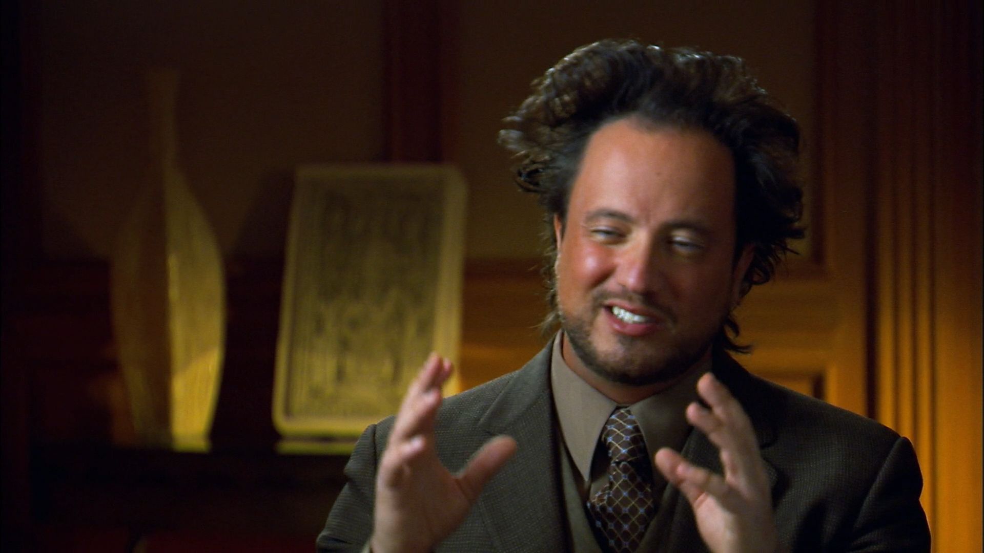 Plantilla de meme ancient aliens clowns