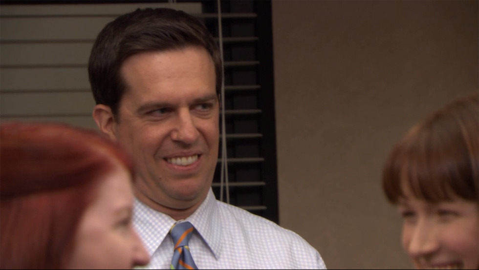 Template meme Andy Bernard Awkward Face