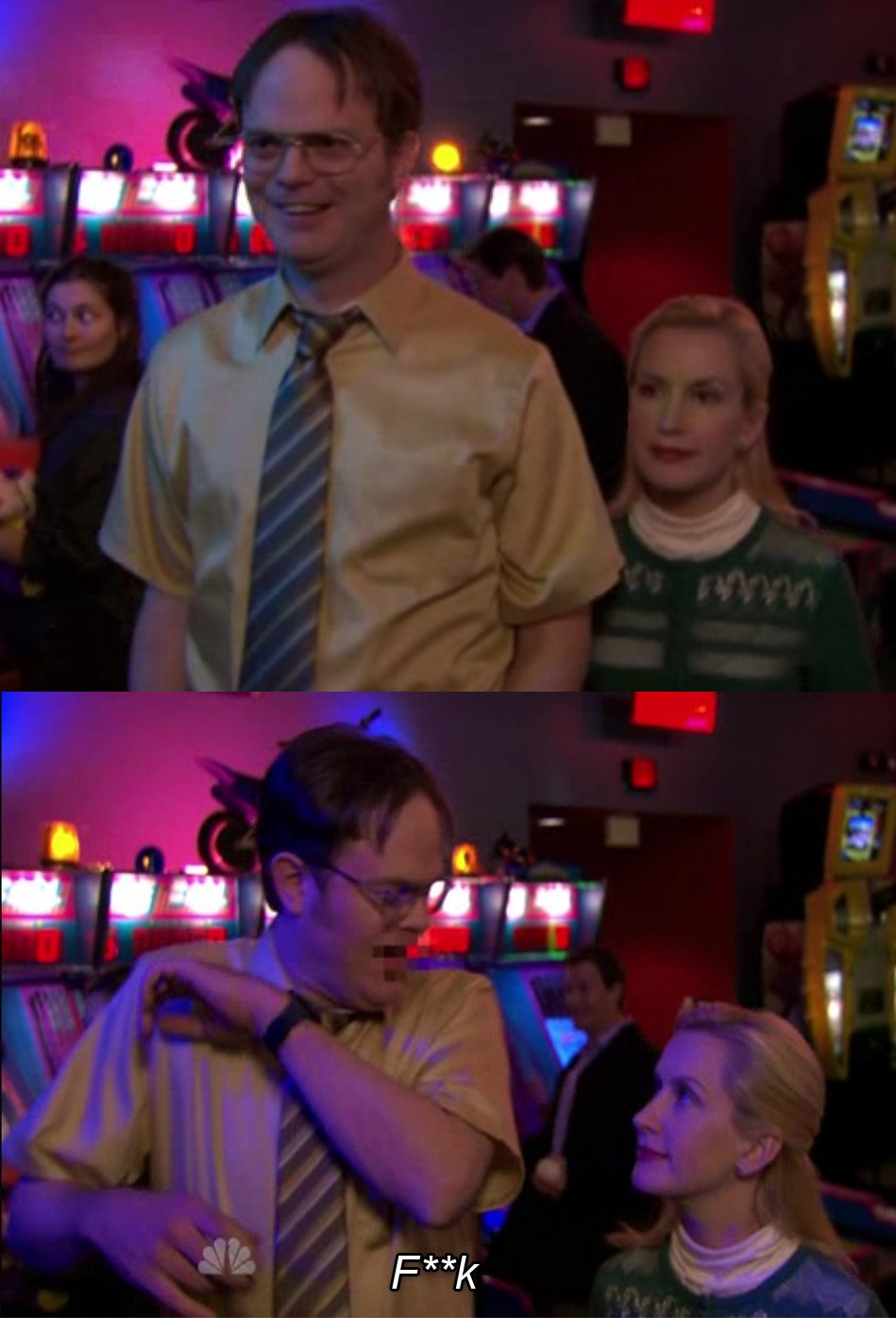 Plantilla de meme Angela scared Dwight