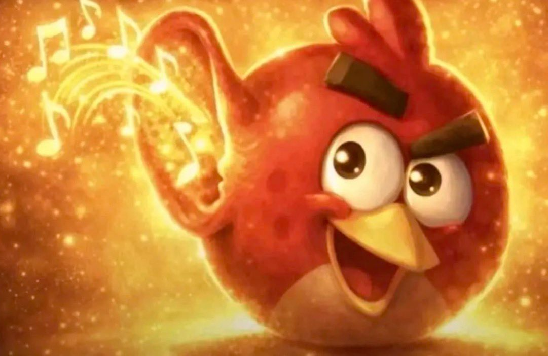 Plantilla de meme Angry Bird with ear open