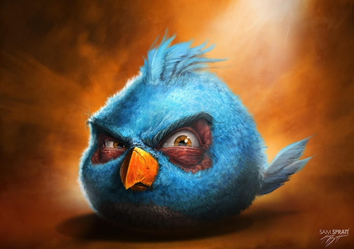 Plantilla de meme angry birds blue