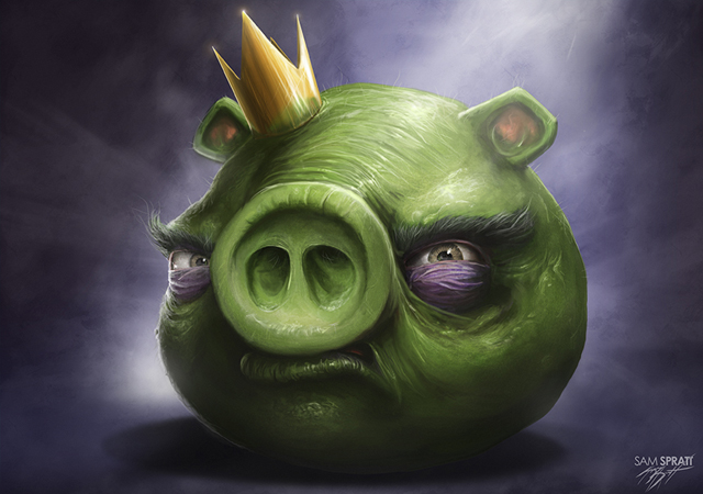 Template meme Angry Birds Realistic King Pig
