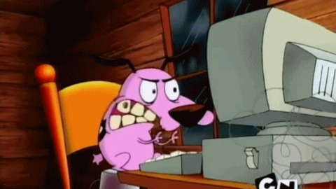 Plantilla de meme Angry Courage at the Computer