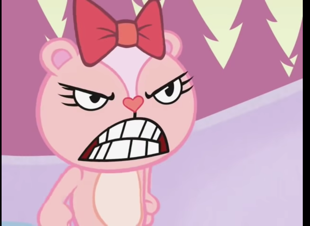 Template meme Angry girl to clean up this mess Happy tree Friends