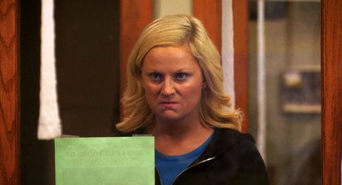 Template meme Angry Leslie Knope