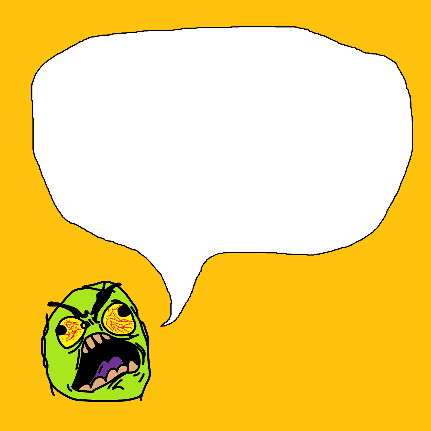 Plantilla de meme Angry Memes Face with Speech Balloon