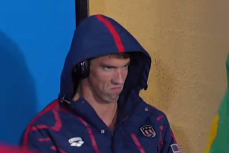 Plantilla de meme Angry Michael Phelps