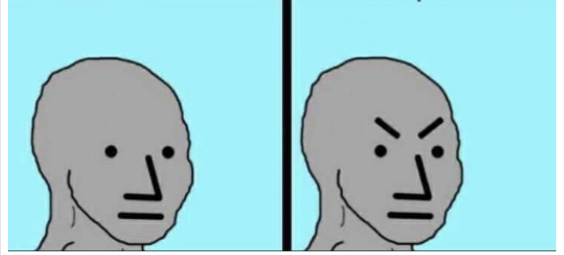 Plantilla de meme Angry npc meme