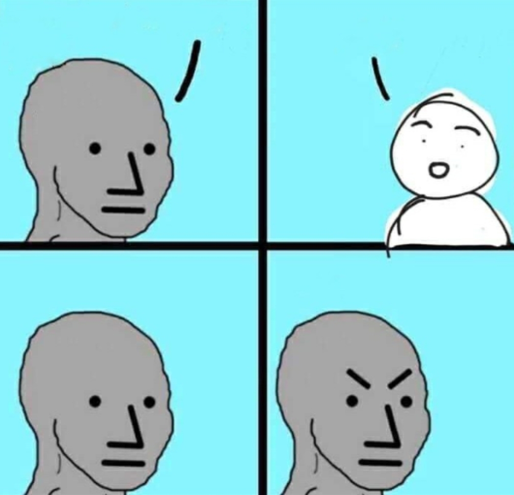 Plantilla de meme Angry npc wojak