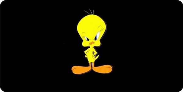 Plantilla de meme Angry Tweety Bird black background