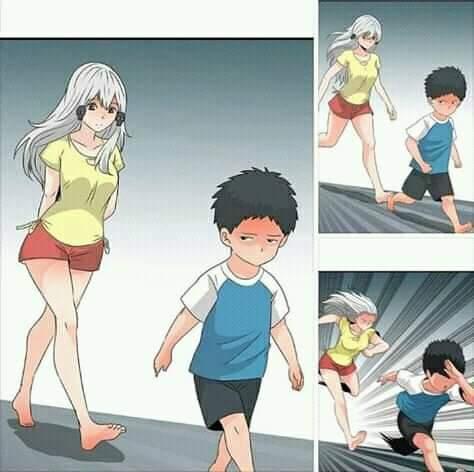 Plantilla de meme Anime boy running