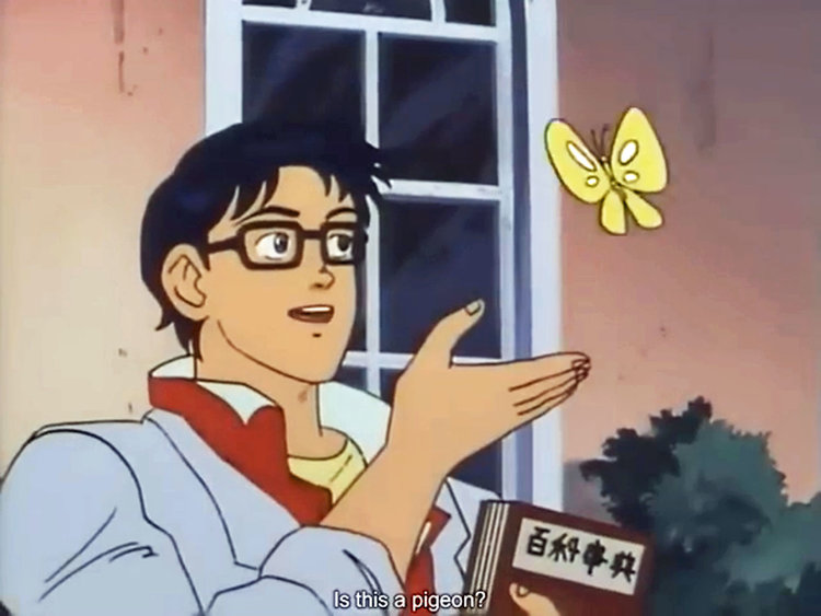 Template meme ANIME BUTTERFLY MEME