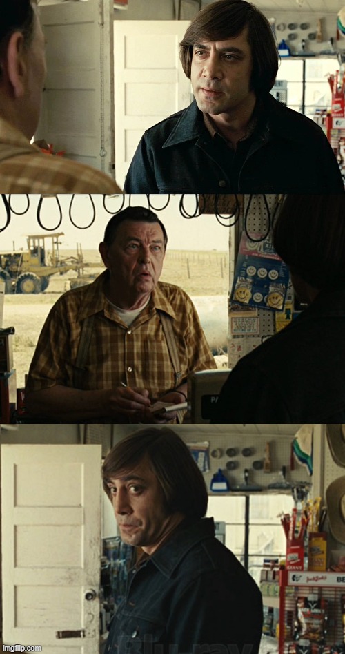 Plantilla de meme anton chigurh