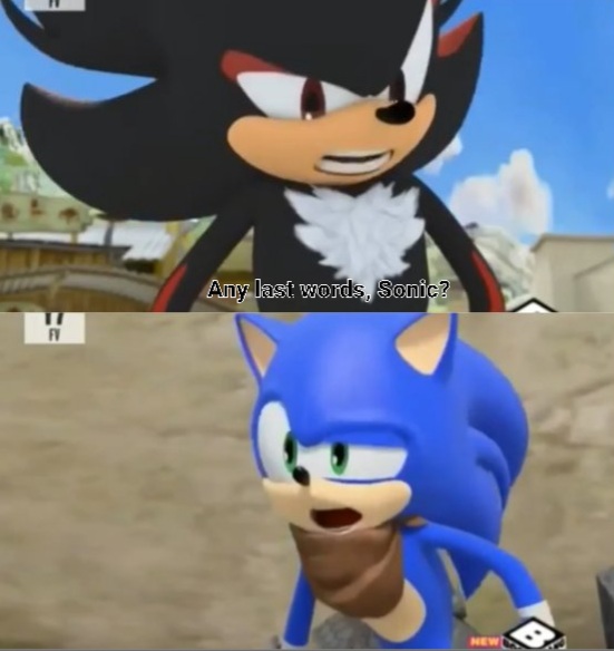 Template meme Any last words, Sonic?