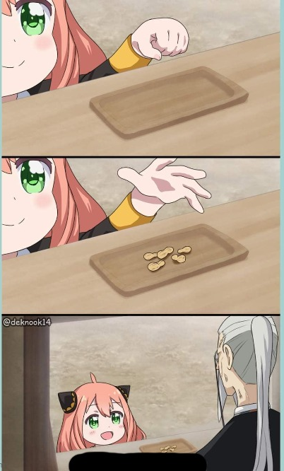 Template meme Anya buys something with peanuts