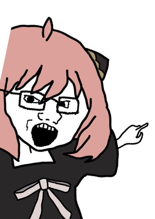 Template meme Anya Forger soyjak pointing