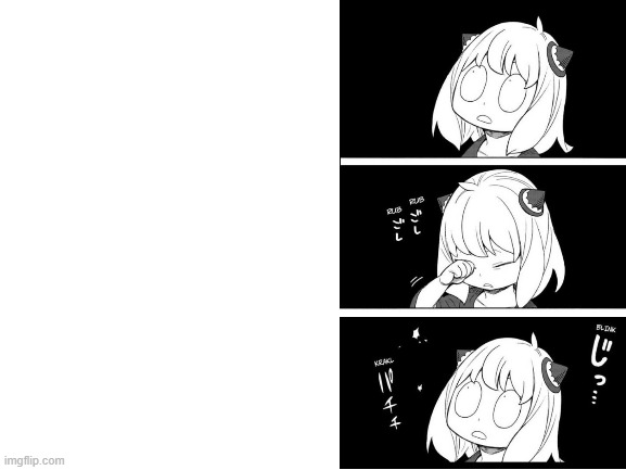 Template meme Anya rubbing eye meme