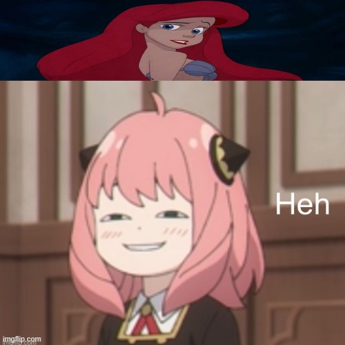 Plantilla de meme ariel likes anya