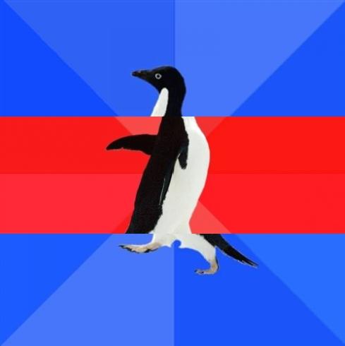 Plantilla de meme Awkward awesome awkward penguin