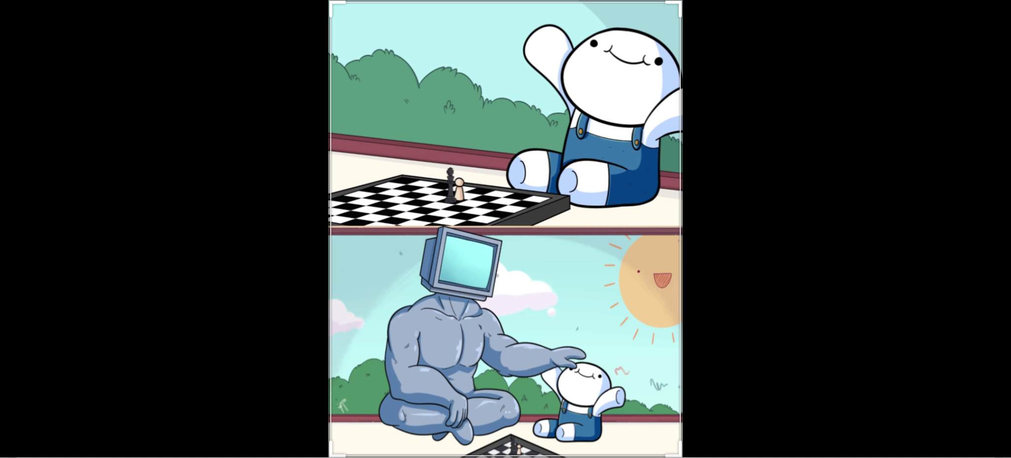 Plantilla de meme Baby beating computer at chess