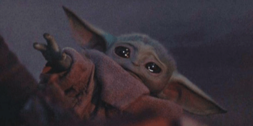 Plantilla de meme Baby yoda cry
