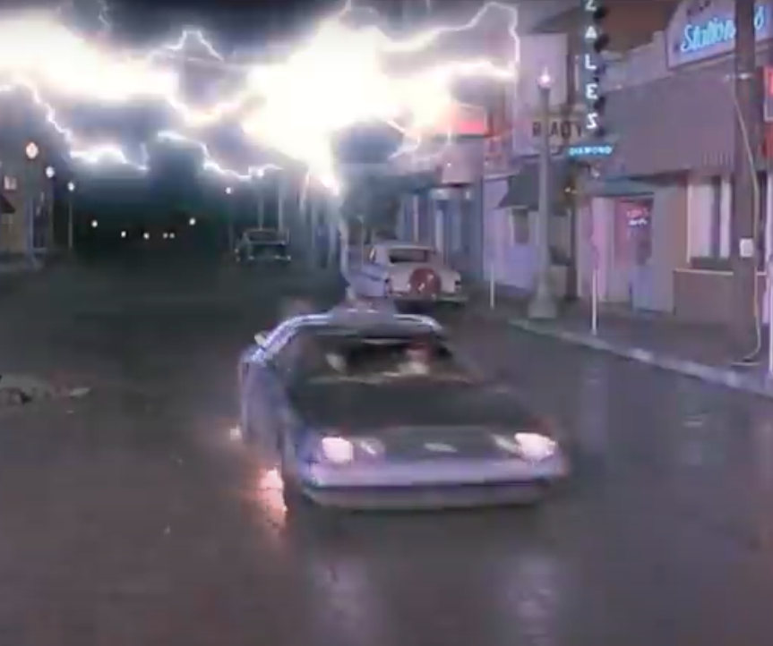 Back to the Future Car Lightning meme template