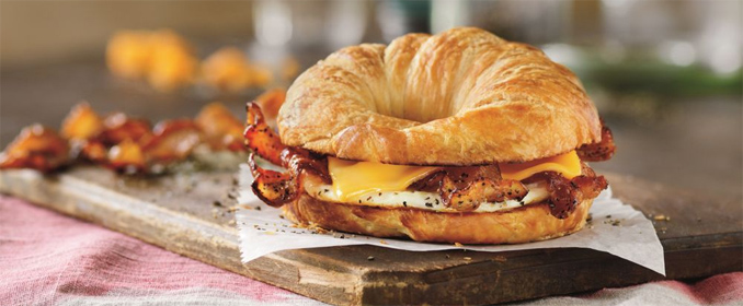 Template meme bacon egg and cheese on croissant