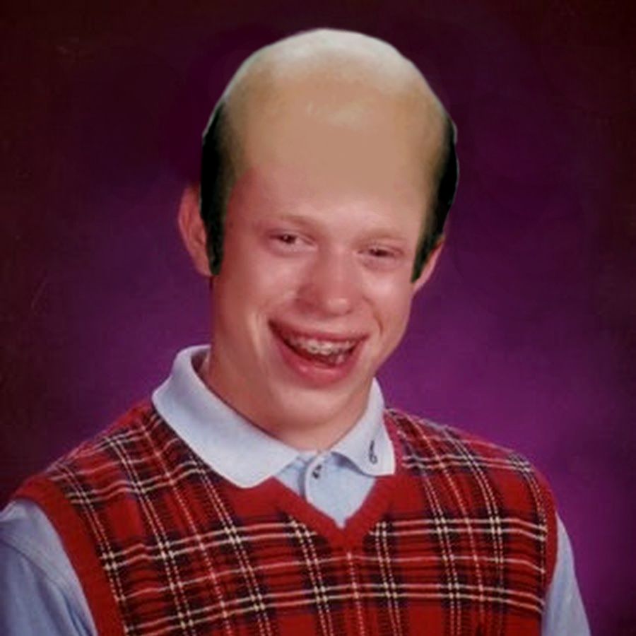 Plantilla de meme Bad Luck Brian Bald