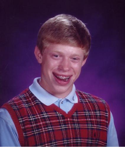Plantilla de meme Bad Luck Brian Nerdy