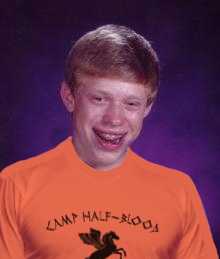 Plantilla de meme Bad Luck Brian, Percy Jackson Style