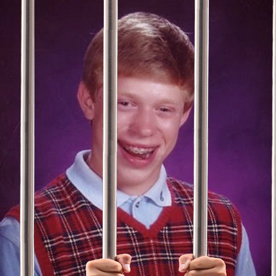 Template meme Bad Luck Brian Prison