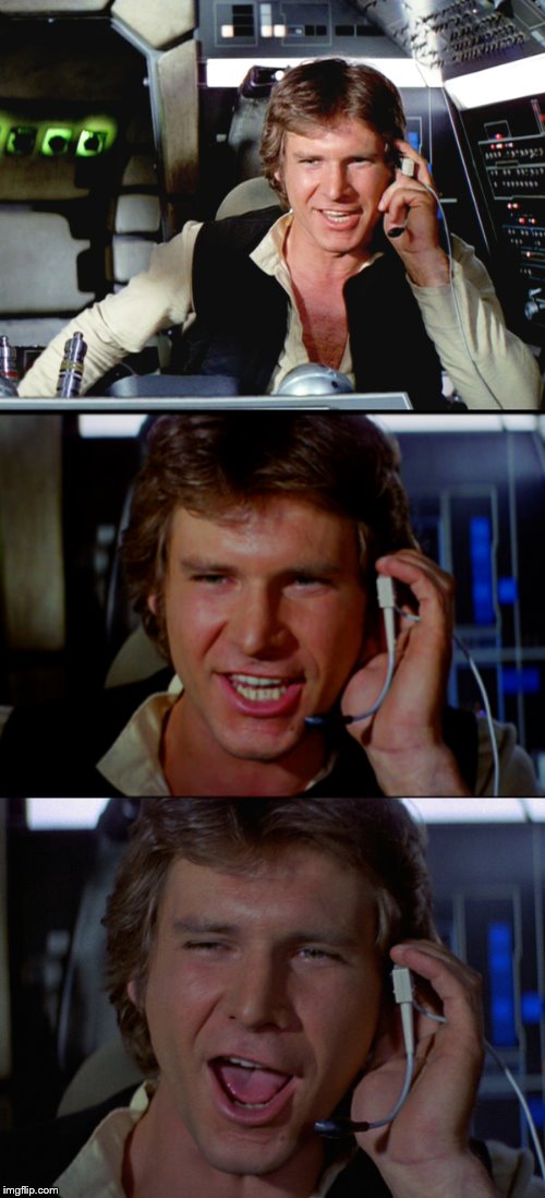 Plantilla de meme Bad Pun Han Solo