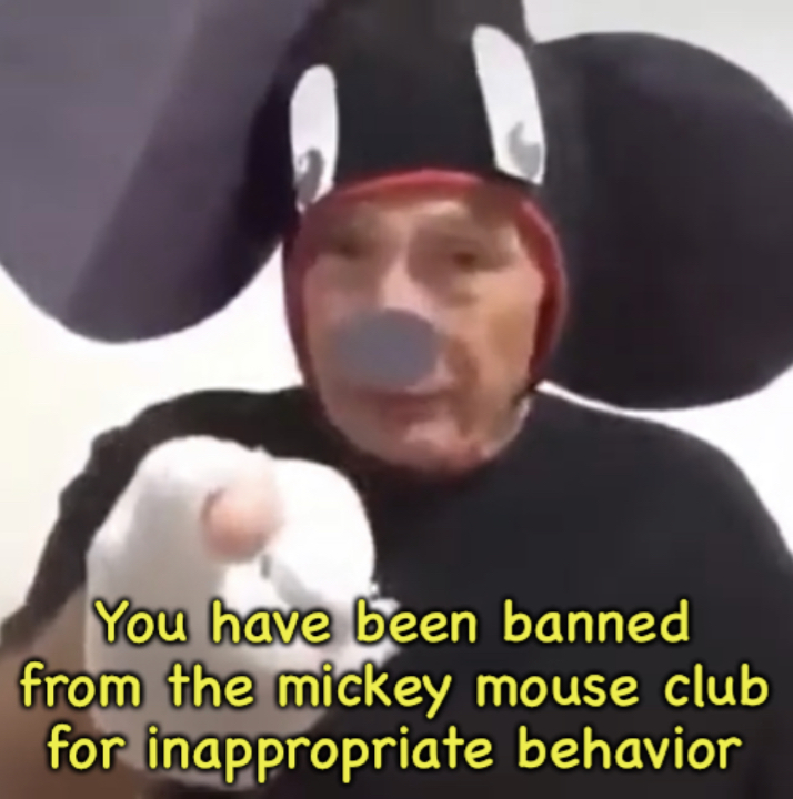 Plantilla de meme Banned From The Mickey Mouse Club