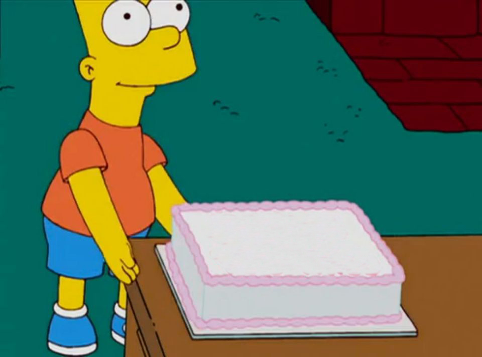 Plantilla de meme Bart Simpson Cake