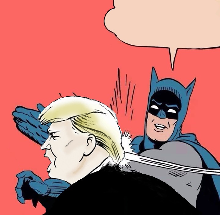 Plantilla de meme Batman slaps Trump