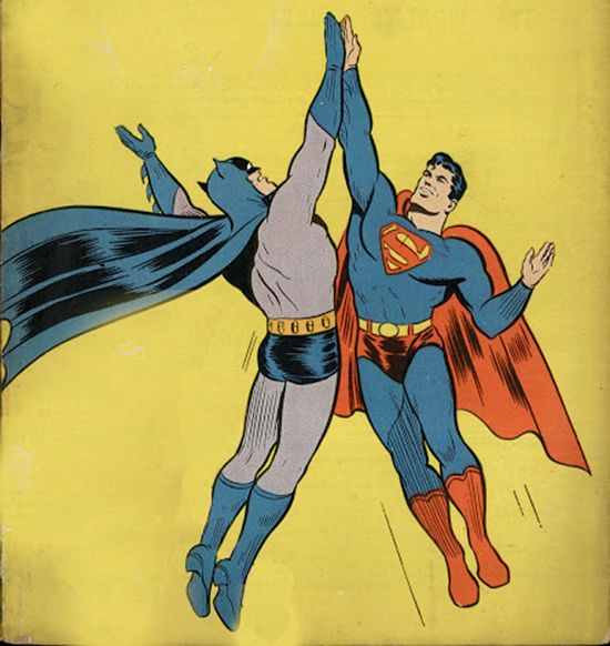 Plantilla de meme Batman superman high five