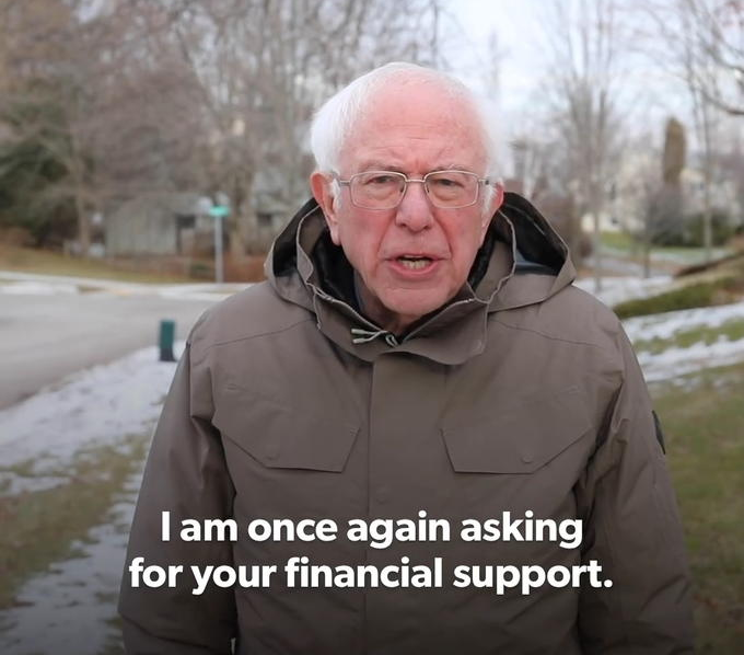 Plantilla de meme Bernie Financial Support